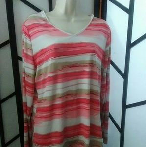 Easy Wear by Chicos Long Sleeve Multicolored Top